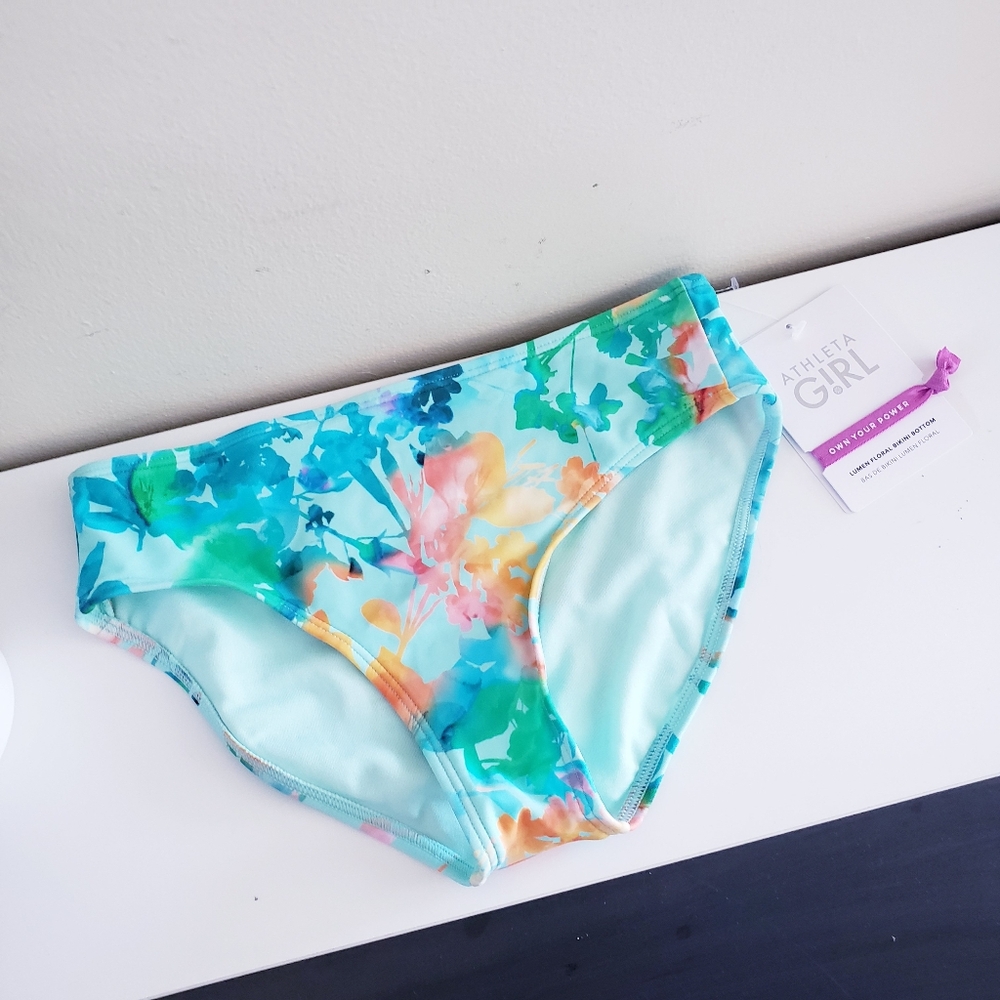 ATHLETA NWT Girl HR Floral Bikini Bottom - XL(14)